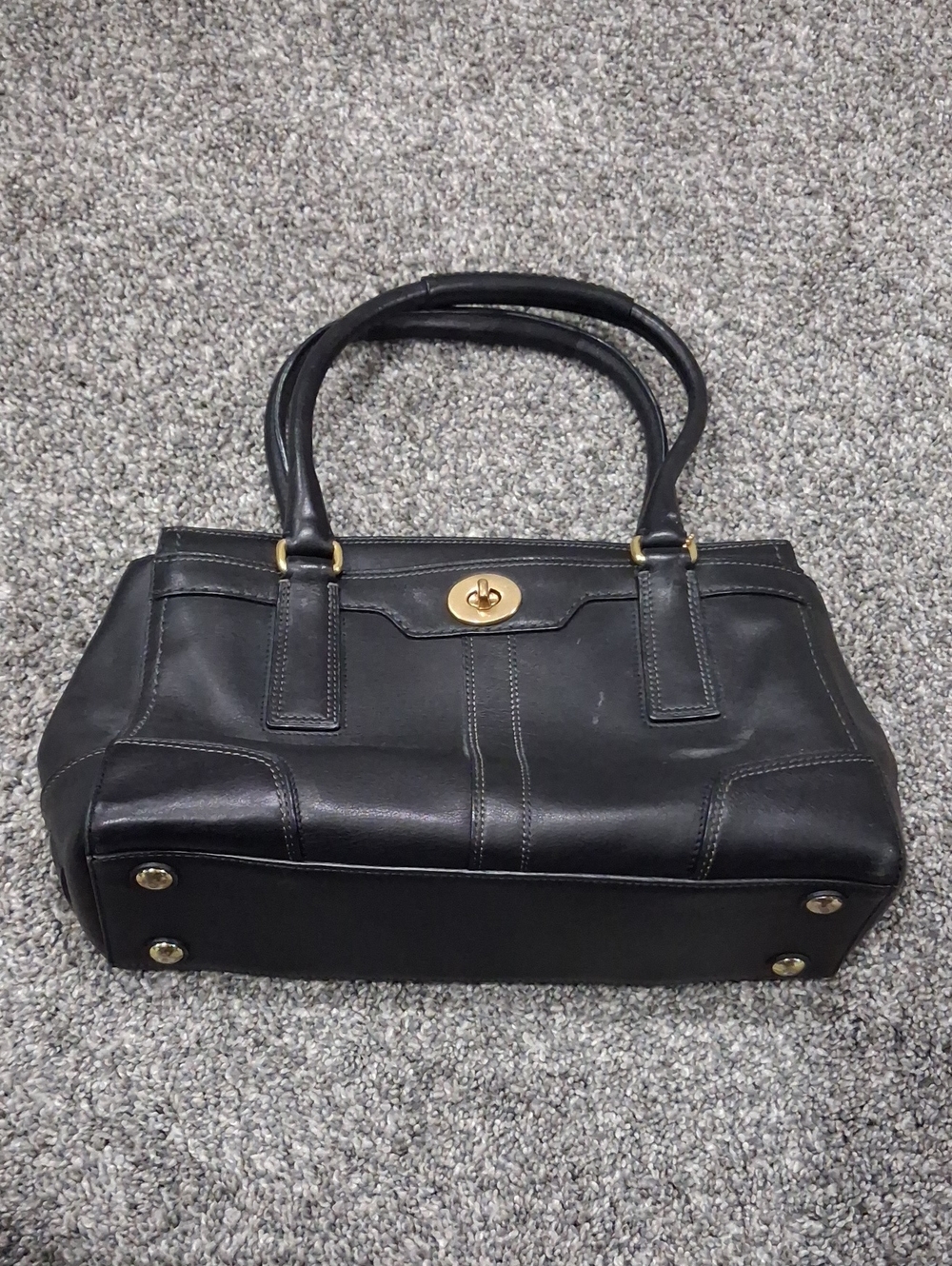 Coach Black Leather Satchel with Gold Hardware